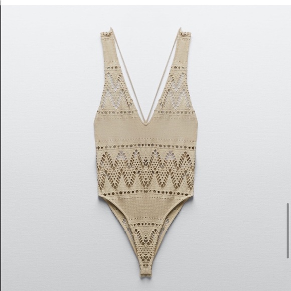 Zara NWT Perforated Bodysuit - Picture 12 of 13